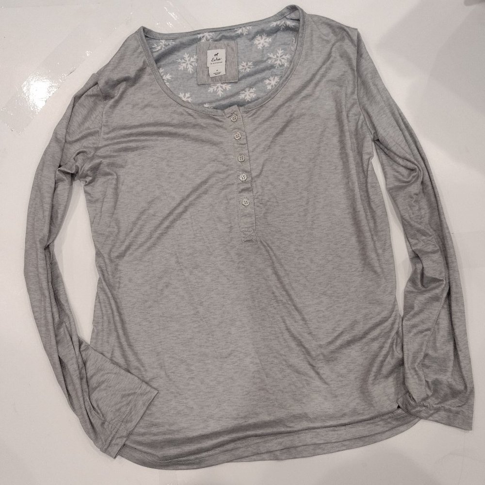 Echo Sleepwear Shirt Gray Medium Long Sleeve